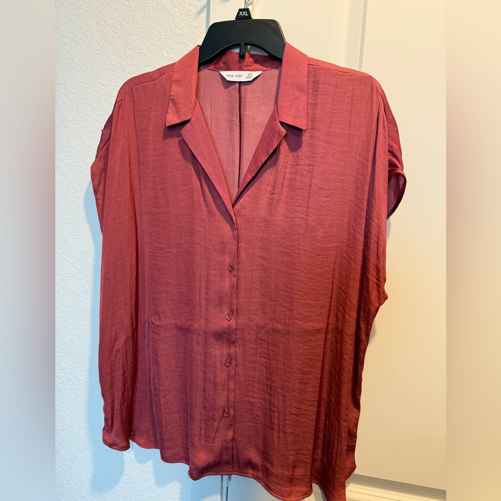 Nine West dark coral Blouse XXL